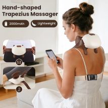 4D Hand Shaped Kneading Neck And Shoulder Massager Portable Neck Shoulder Massage Pillow Brushless Motor Trapezius masajeador