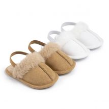 Meckior Plüsch flauschige Babys andalen Neugeborene Kleinkind Baumwoll sohle bequeme Baby Mädchen Sandalen Anti-Rutsch-Kinderschuhe