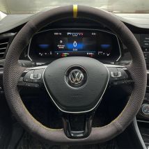 Volante per auto personalizzato treccia copertura in pelle scamosciata 100% adatto per Volkswagen VW Golf 7 Mk7 Nieuwe Polo jetta Passat B8 involucro sterzo