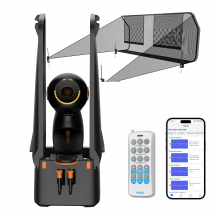 Dora Pro Tischtennis-Serviermaschinenroboter mit Recyling-Netz, KI-Sprachsteuerung, integrierten voreingestellten Trainingsmodi,