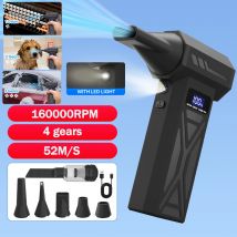 Ventola a getto turbo, ventilatore ad aria per uragano da 160000 giri/min, pompa ad aria per spolverino elettrica senza fili, motore brushless regolabile a 4 velocità, 4000 mAh