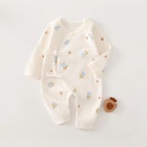 AYNIGIELL Unisex-Overall aus Baumwolle für Neugeborene, 0–6 Monate – Frühlings-/Herbst-Outfit mit Cartoon-Schmetterlingsdruck