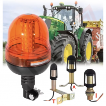 JALN7 12V/24V Dual Voltage LED Strobe Beacon - 360° Rotating Amber Warning Light for Trucks, Trailers & Marine Vehicles