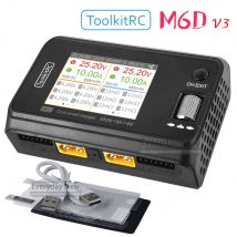 ToolkitRC M6D V3 Ładowarka do akumulatorów litowych 2-kanałowa DC 500W 15A 1-6S ISP 2.4-calowy Pilot Zdalnego Sterowania Akcesoria do Modeli Samochodów Zabawek FPV