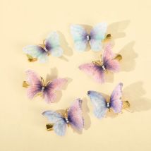 Molans 6 teile/satz Schmetterling Haarnadel Haars pangen Regenbogen Haarnadel Enten schnabel Clip Haar griff für Frauen Haarschmuck Kopf bedeckungen