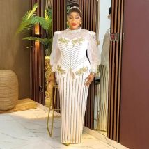 Plus Size Abendkleider für Frauen Afrikanische Luxus Pailletten Kleid Elegante Frühling Hochzeit Party Langes Kleid Ankara Damen Kleidung