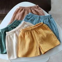 Baumwolle Leinen Kinder Mädchen Shorts einfarbig Sommer Jungen Fünf-Punkt-Hose für Kinder Babykleidung