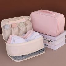 Reise-Aufbewahrungstasche, tragbare Unterwäsche, Strumpfhosen, Socken-Organisationstasche, doppellagige Gepäcktasche mit großem Fassungsvermögen, Reiseutensilien
