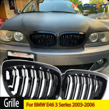 Auto Rene Griglia Paraurti Anteriore 2 Slat Linea Gloss Nero Racing Grill per BMW E46 Coupe Cabrio 325Ci 330Ci LCI 2 porte 2003-2006 AUTO
