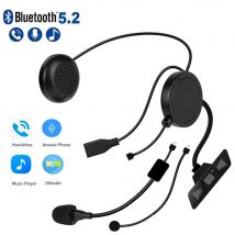 Auricolare per casco da moto Bluetooth 5.2 Lettore musicale stereo vivavoce wireless Cuffie per moto Auricolare con riduzione del rumore con microfono