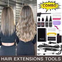 Tecnologia della luce UV Strumenti per estensioni dei capelli KIT V luce Estensioni dei capelli Colla SET Parrucca Pezzo di capelli umani Innesto rapido connnect