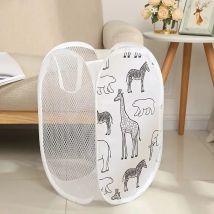 1Pc Cartoon Faltbare Wäsche Korb Große Kapazität Organizer Korb für Haushalt Schmutzige Kleidung Nylon Mesh Tasche für Spielzeug Lagerung