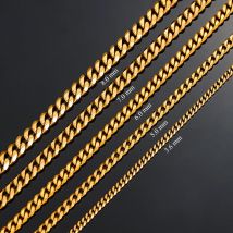 Heißer Verkauf 5mm/6mm/7mm/8mm/9mm vergoldet Edelstahl kubanische Gliederketten klassische Männer Junge Curb klobige Halskette 20 bis 24 Zoll