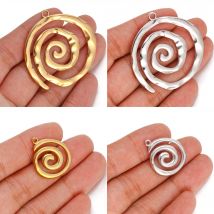 3Pcs/Lot Stainless Steel Swirl Charms for Jewelry Making Supplies Spiral Wave Vortex Pendant DIY Necklace Earrings Accessories