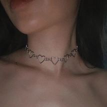 Neue Hohl Koreanische Süße Liebe Herz Choker Halskette Aussage Freundin Geschenk Nette Bicolor Halskette Schmuck Collier Femme 2023