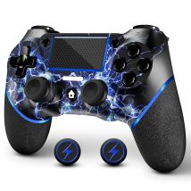 Controller wireless AceGamer Lightning Design per PS4, con cavo USB C/doppio motori/giroscopio a 6 assi/jack audio da 3,5 mm/funzione touch