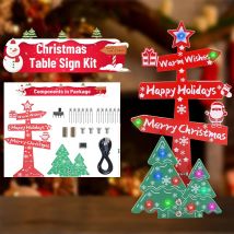 Christmas Soldering Project Kit, DIY LED Christmas Tree Sign Electronics Kit with Colorful Lights for Xmas Decoration STEM Gift