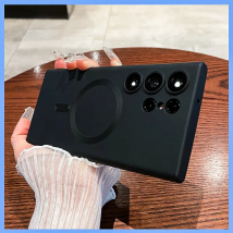 Luxus Drahtlose Lade Weiche Silikon Für for Magsafe Fall Für for Samsung Galaxy S22 S21 S23 S24 S25 Ultra Plus Fe Matte Stoßfest Abdeckung