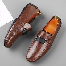 Frühling Herbst männer Weiche Sohle Faulenzer Klassische Männliche Casual Leder Schuhe Handgemachte Männliche Mokassins Top Qualität Männlich Fahren Footwea