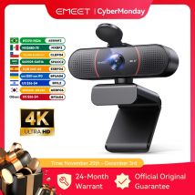 Webcam 4K 1080P 60fps Web Camera EMEET Fotocamera USB con microfoni per computer/PC/laptop Videocamera con messa a fuoco automatica per Zoom/Elogaggi/OBS