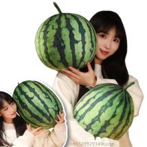 Kawaii Wassermelonen-Plüschpuppenkissen – rundes, ovales, lebensechtes Obstspielzeug für Heimdekoration, lustiges Umarmungsgeschenk für Jungen und Mädchen