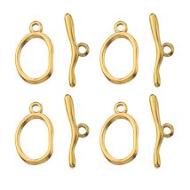 4set Gold Edelstahl Gekrümmte OT Haken Toggle Umklammert Entdeckungen Schnalle Stecker für Armband Halskette Schmuck Machen Lieferungen