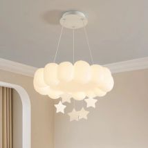White Cloud Chandeliers LED Children's Room Lamps Star Bubble Ball Cloud Lamp Modern Warm Romantic Baby Room Girl Boy Chandelier