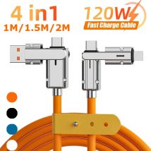 Kabel USB typu C do typu C 4 w 1 120 W IOS Kabel 3 w 1 PD 100 W do szybkiego ładowania danych dla iPhone 11 12 13 14 15 Pro Max Samsung S24