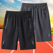Pantalones Cortos Deportivos de Verano para Hombre, Ropa Deportiva Fresca, Pantalones Cortos Deportivos Casuales, Pantalones Cortos para Gimnasio, Entrenamiento, Correr, Color Negro y Gris