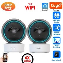 Tuya Smart Leben Home Security Kamera System Drahtlose 5MP Wifi CCTV PTZ IP Video Überwachung Kamera 2 Weg Audio Baby Monitor 2K