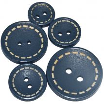 10 Stück 30 Stück Matt Navy Runde Laser gestrichelte Holzknöpfe Denim Farbe Nähen Scrapbooking für Jeans handgefertigt 2 Löcher Holzknöpfe