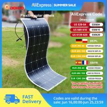DOKIO 18V 100W/200W/400W elastyczne panele słoneczne wodoodporny monokrystaliczny panel słoneczny