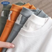 Dukeen 280gsm Oversized Heavy T-Shirt for Men Summer Short Sleeve Tee Cotton Solid Color Top Casual