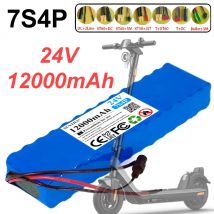 24V 12Ah 7S4P lithium battery pack 250W 29.4v 12000mAh 18650 battery with 15A BMS Suitable for Bicycle/scooter Batteries+Charger