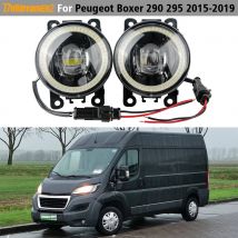 2 X Car External LED Fog Light Accessories Angel Eye Daytime Running Lamp DRL For Peugeot Boxer 290 295 2015 2016 2017 2018 2019