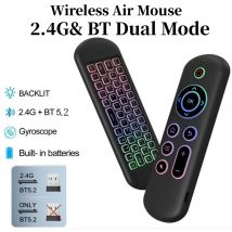 2.4G BT 5.2 telecomando Wireless giroscopio Air Mouse 7 retroilluminazione a colori ricevitore USB