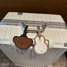 Miffy Boris Niedlicher bestickter Gepäckanhänger aus Leder, Gepäcidentifikationsschild, Kawaii Anti-Verlust-Check-in-Tag, Namensschild zum Aufhängen