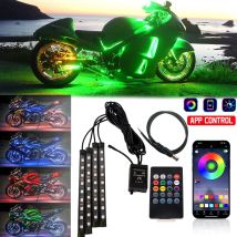 Strisce luminose a LED per atmosfera moto Impermeabile RGB Wireless RF Controllo APP remoto Luci decorative universali per moto