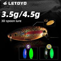 LETOYO 3.5/4.5g 3D Spoon Lure UV Luminous Bait Freshwater Spinner Bait Artificial Bait Trout Lure Bass Fishing Lure Area Trout