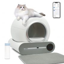 DOEL Lettiera per gatti autopulente 65L Lettiera per gatti automatica con sacchetto della spazzatura e tappetino per lettiera Smart Cat Toilet App Control 2.4G WiFi