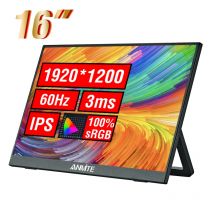 Anmite 16-Inch Portable Touch Monitor Non-touch optional 1200P HDR 16:10 For XBox PS4 / 5 Switch Cell Phone PC Loptop Extension