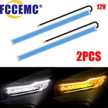 2 pz Auto Led DRL Luce di Striscia Lampada di Marcia Diurna Scansione Dinamica Flessibile Impermeabile Faro Indicatori di direzione 12 V Universale