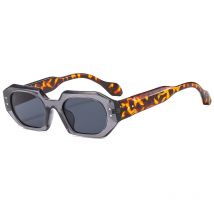 Neue Schwarz Retro Unregelmäßig Geformte Sonnenbrille heptagon Dicke Bein Sonnenbrille Kontrast Farbe Vielseitige Outdoor Brille Weibliche