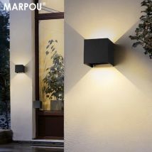 MARPOU Led Wall Lamp Outdoor/Indoor Waterproof IP 65 Surface Mounted LED Up and Down Wall Light Porch Garden 9W AC 90-260V
