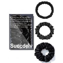 3PCS Box 100% Natural Silk Solid Color Hair Ties High Quality Hair Scrunchies (22Momme) Women Big Hairbands Hair Accessories