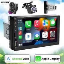 7-Zoll-Autoradio Android Auto CarPlay Multimedia Stereos Rückfahrkamera FM BT HD RCA SWC SD AUX Universal 1 Din Mirror Link MP