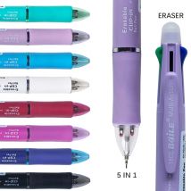 Mehrfarbiger 5-in-1 0,7 mm löschbarer Gelstift, Schwarz, Blau, Rot, Grün, magische Tinte, 0,5 mm Druckbleistift, Schule, Büro, Schreibzubehör