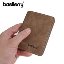 Portafoglio Baellerry da uomo in pelle PU con tasca frontale minimalista fermasoldi essenziali da viaggio