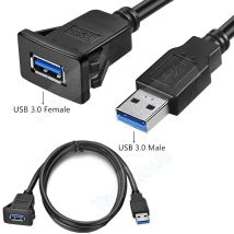 USB 3,0 Unterputz USB Dock Adapter Dashboard Pan Port Verlängerung Kabel Für Auto Motorrad DropshipUSB quadratischen loch panel kabel