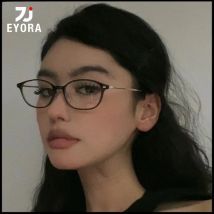 EYORA Ultralight Alloy Small Frame Reading Glasses Anti Blue Light Myopia and Hyperopia Photochromic Prescription Eyewear Lens